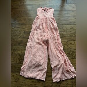 American Eagle Outfitters Pink Striped Jumpsuit